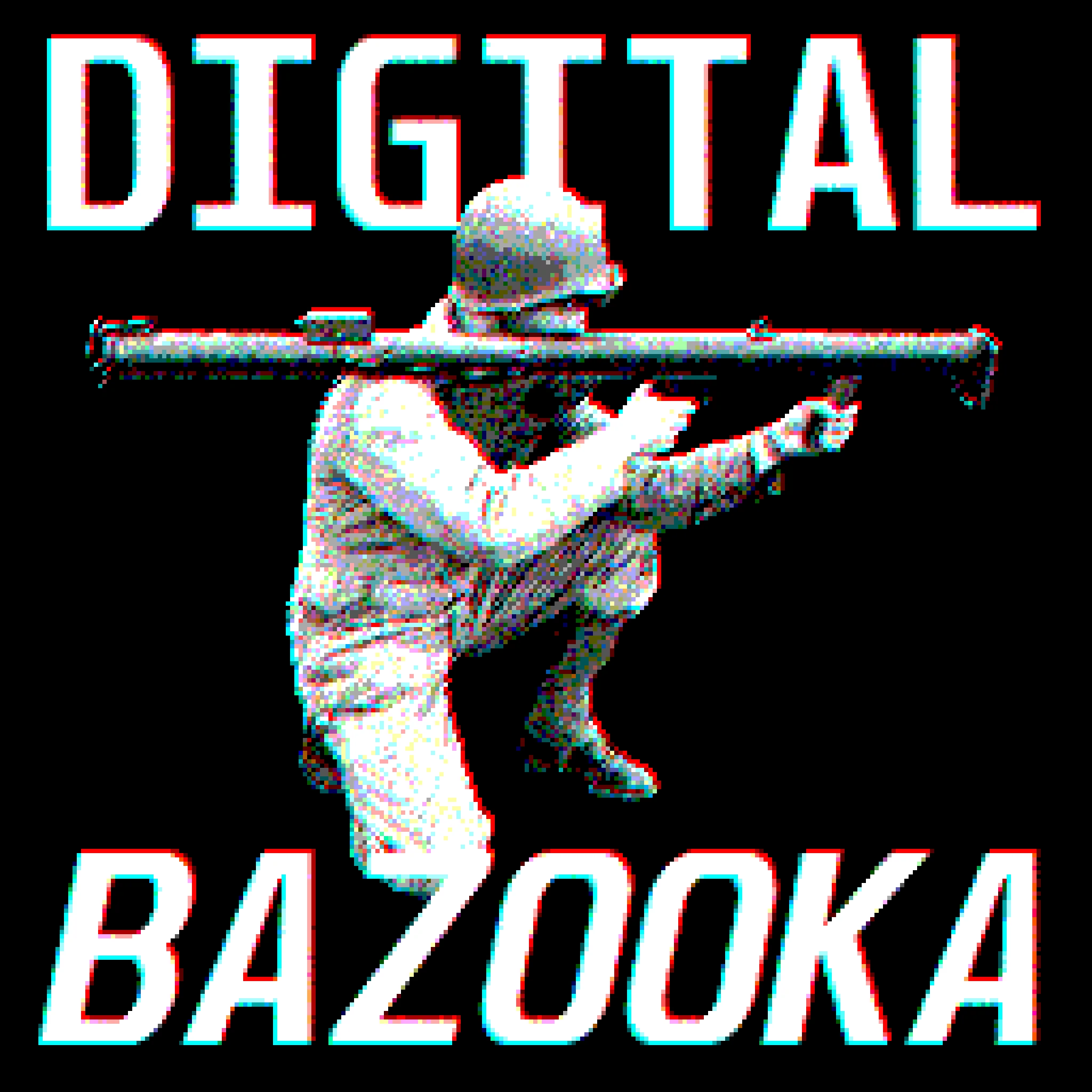 Digital Bazooka logo; A soldier firing a bazooka with the words "DIGITAL BAZOOKA."
