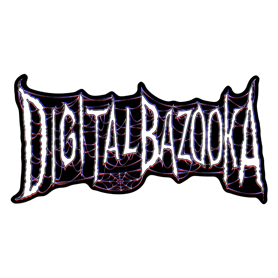 An alternative, metal-style version of the Digital Bazooka logo.