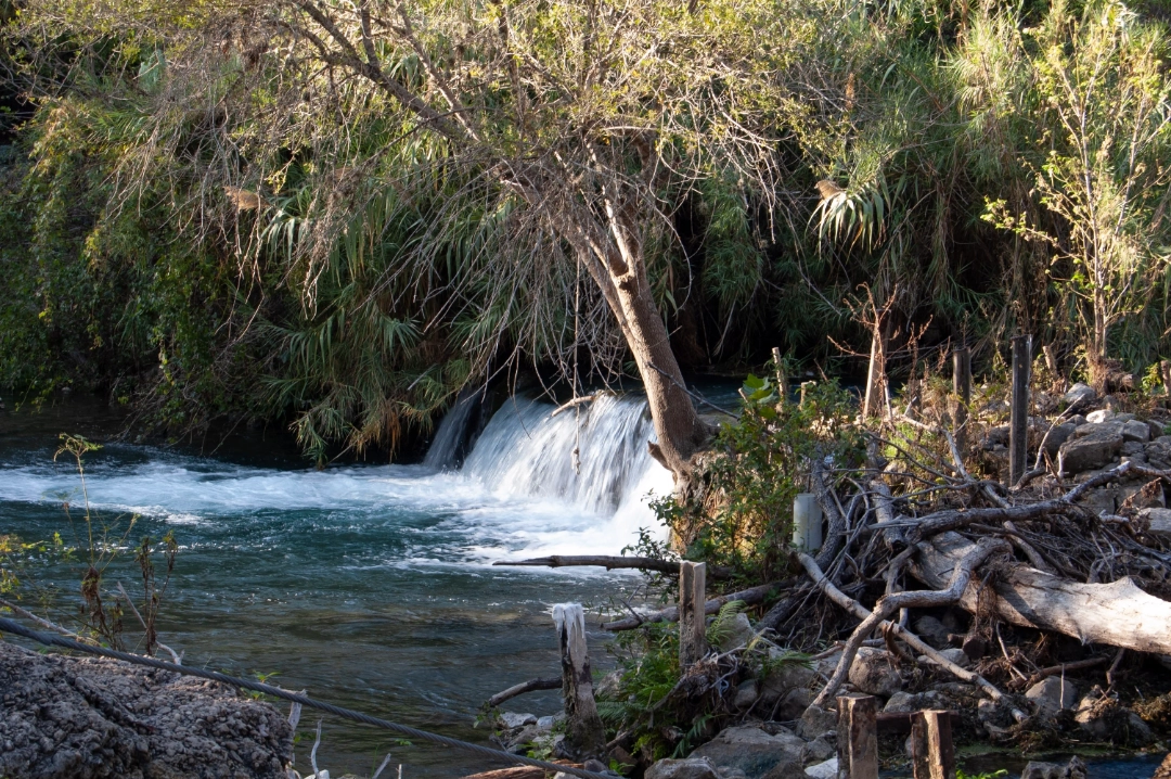 A small waterfall.